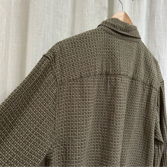 abercrombie long sleeve men's waffle button up olive green size small - Picture 15 of 16